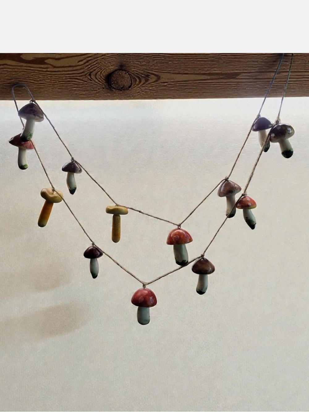 Place & Time Mushroom Garland Spring Decor